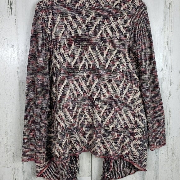 Lucky brand boho fringe, colorful cardigan S - Picture 6 of 10